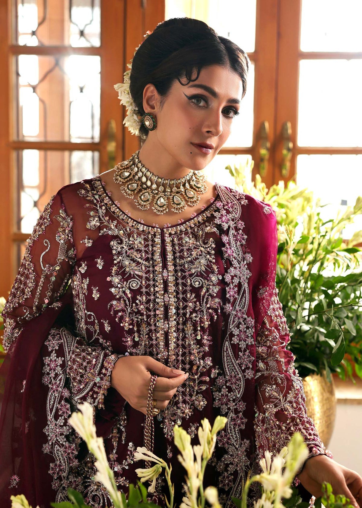 Kanwal Malik 3 Piece Custom Stitched Suit - Red - LB30944