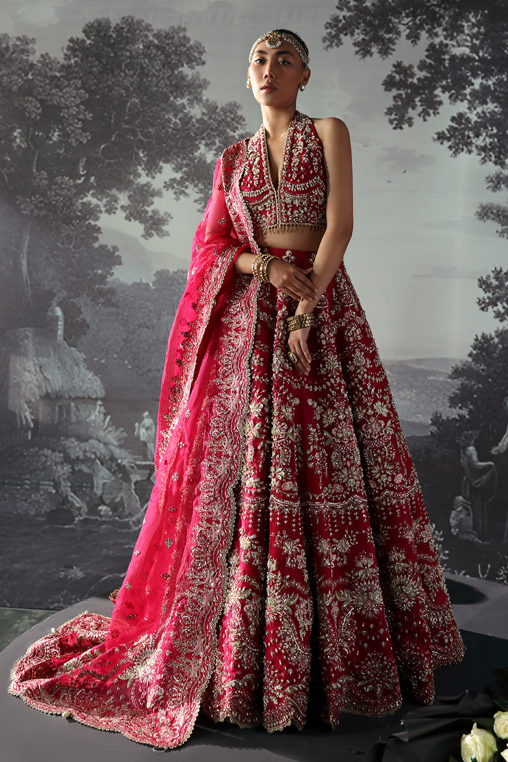 Afrozeh 3 Piece Custom Stitched Suit - Pink - LB289275