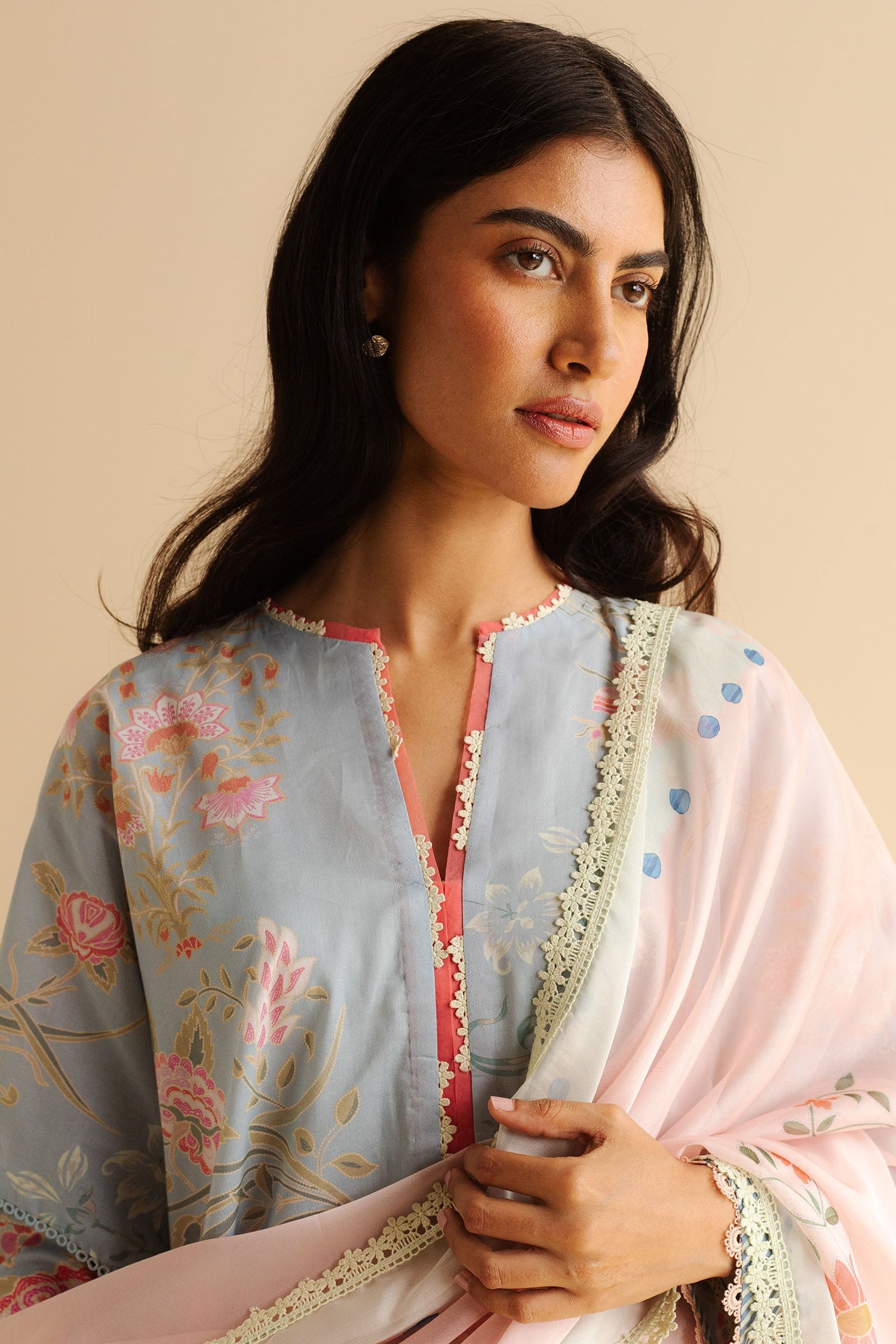 Zara Shahjahan 3 Piece Custom Stitched Suit - Blue - LB30268