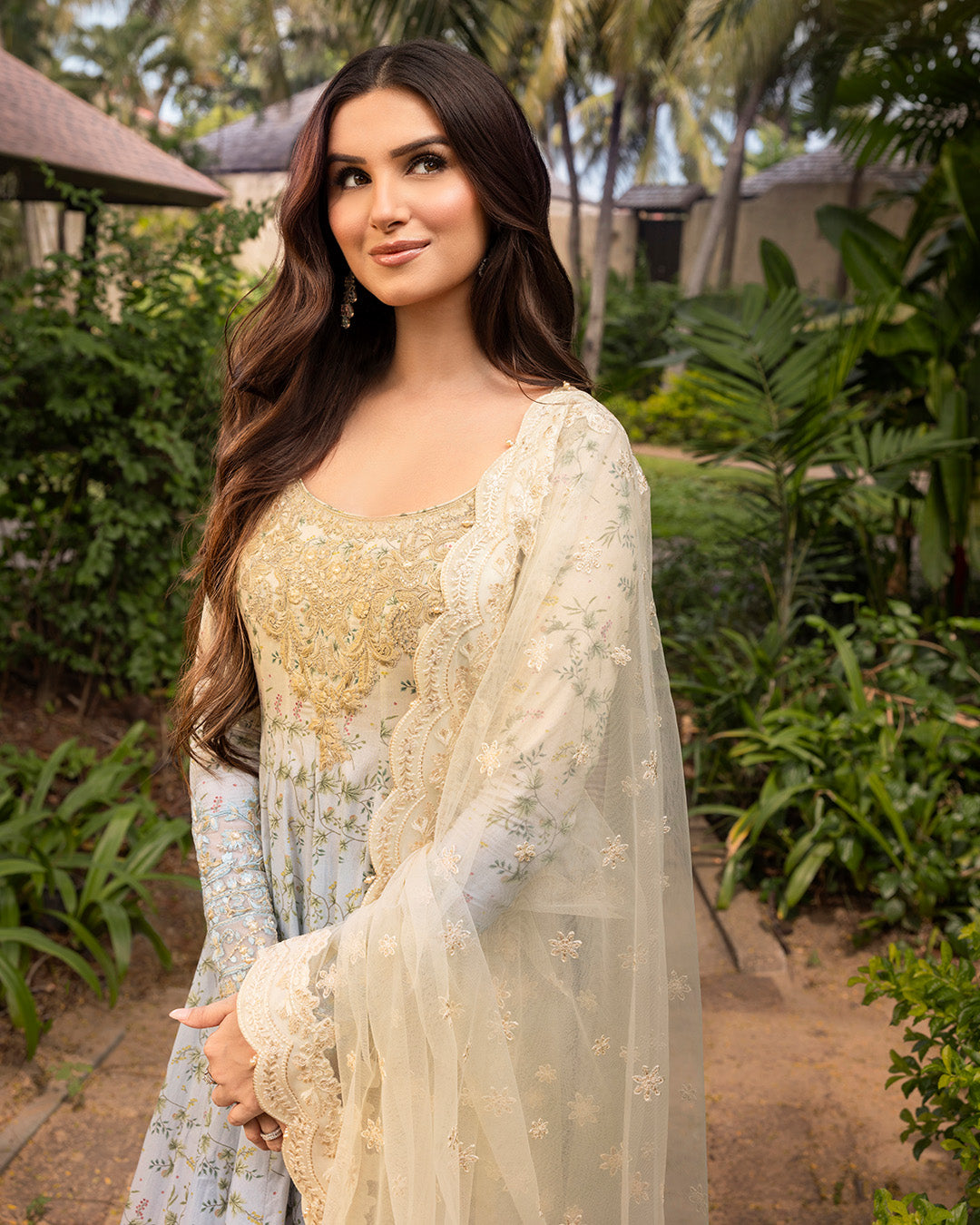 Faiza Saqlain 3 Piece Custom Stitched Suit - Beige - LB29707