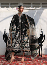 Hussain Rehar 3 Piece Custom Stitched Suit - Black - LB31471