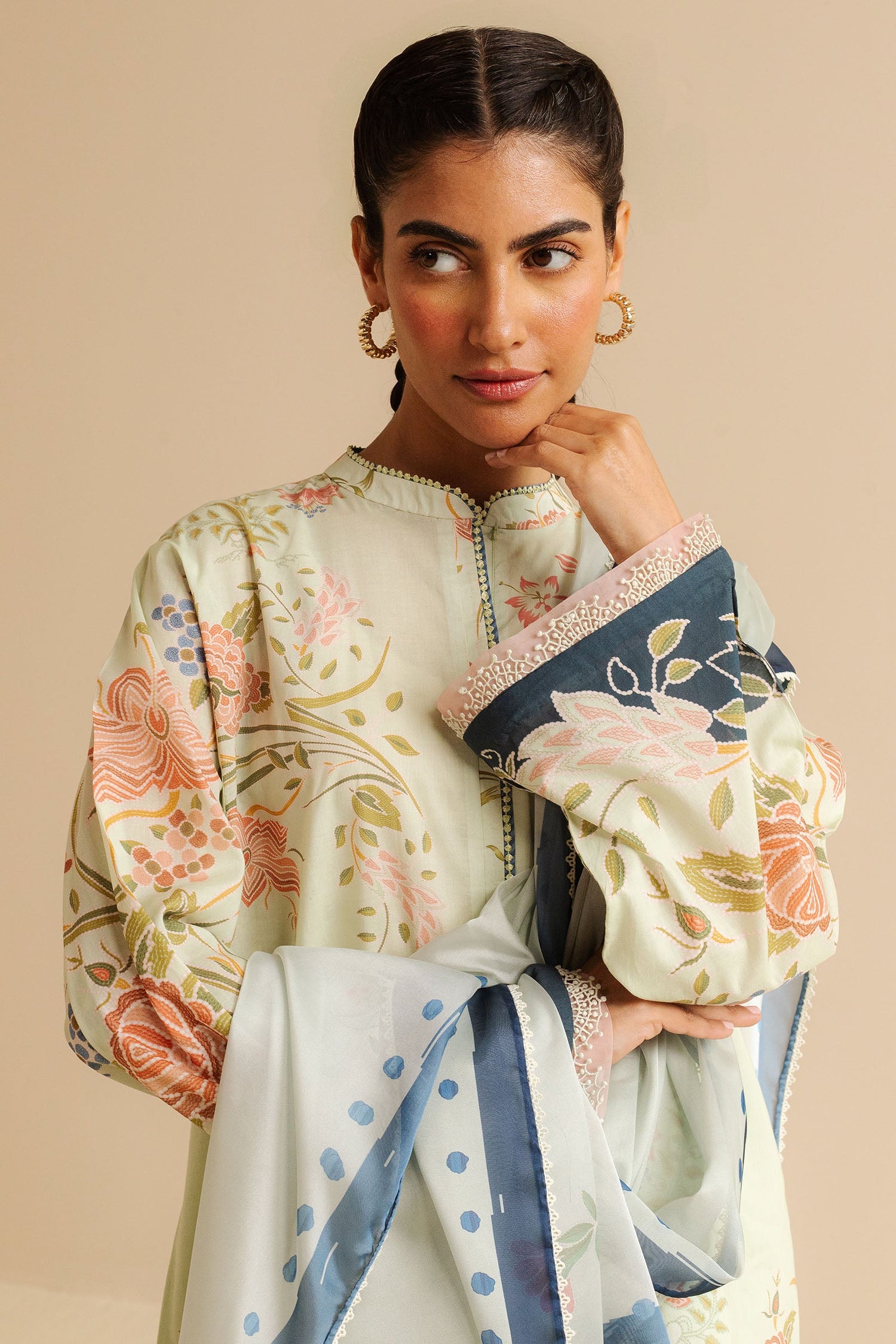 Zara Shahjahan 3 Piece Custom Stitched Suit - Green - LB30269