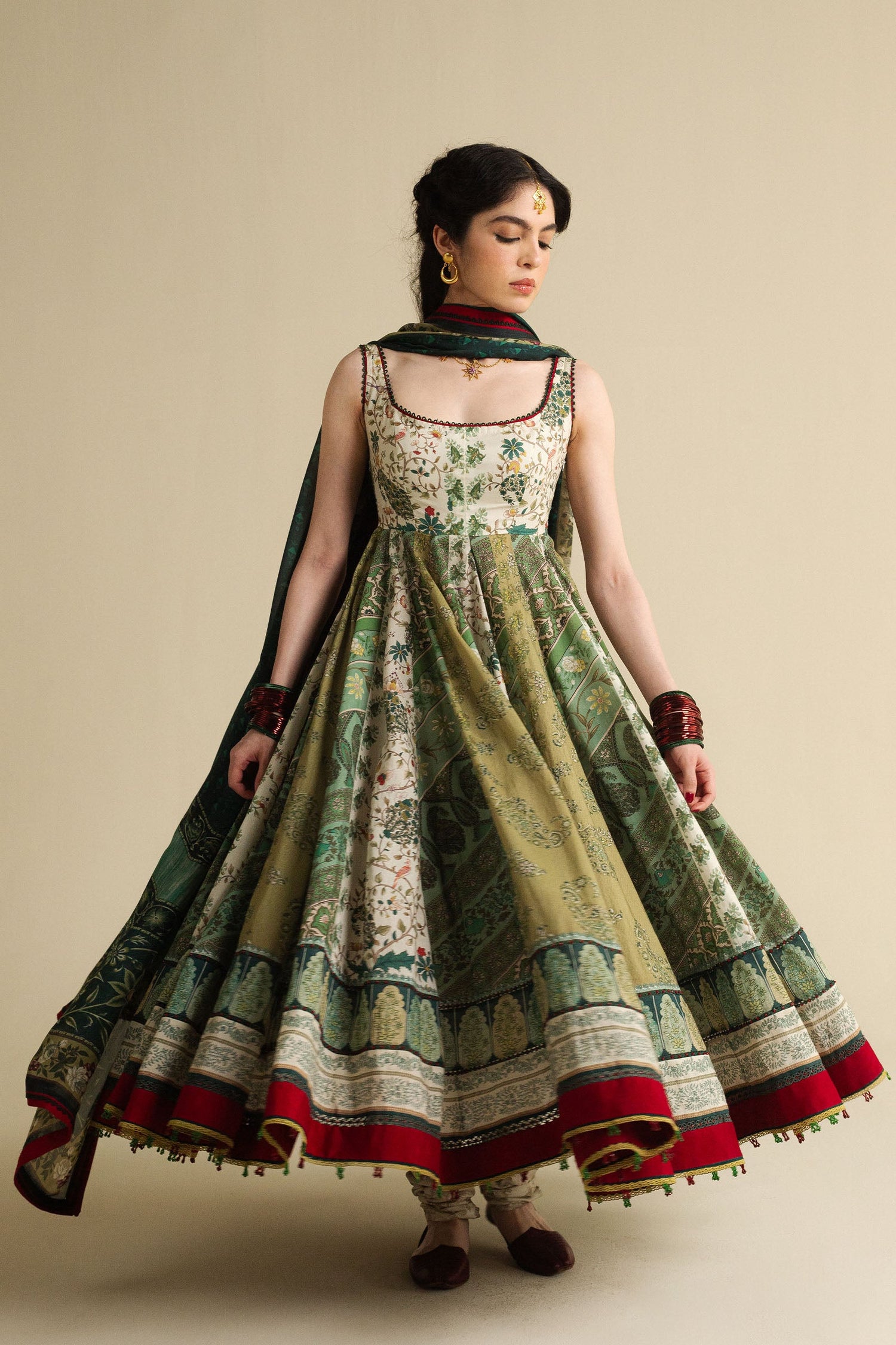 Zara Shahjahan 3 Piece Custom Stitched Suit - Green - L100315