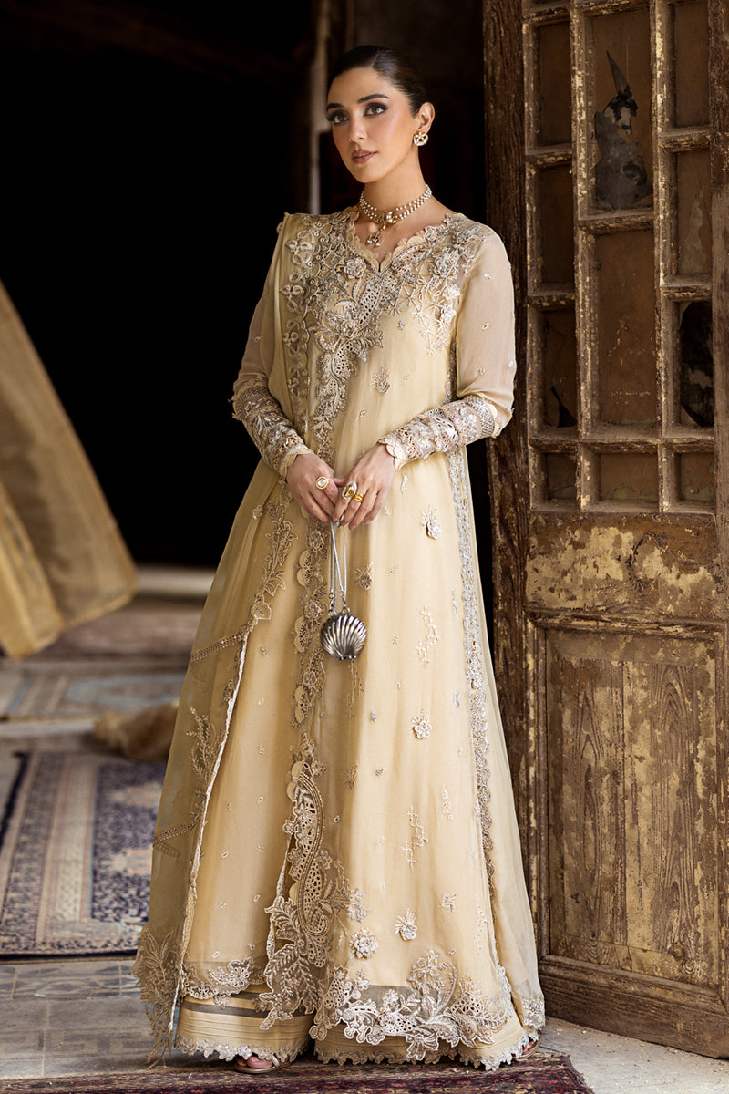 Qalamkar 3 Piece Custom Stitched Suit - Yellow - LB30936