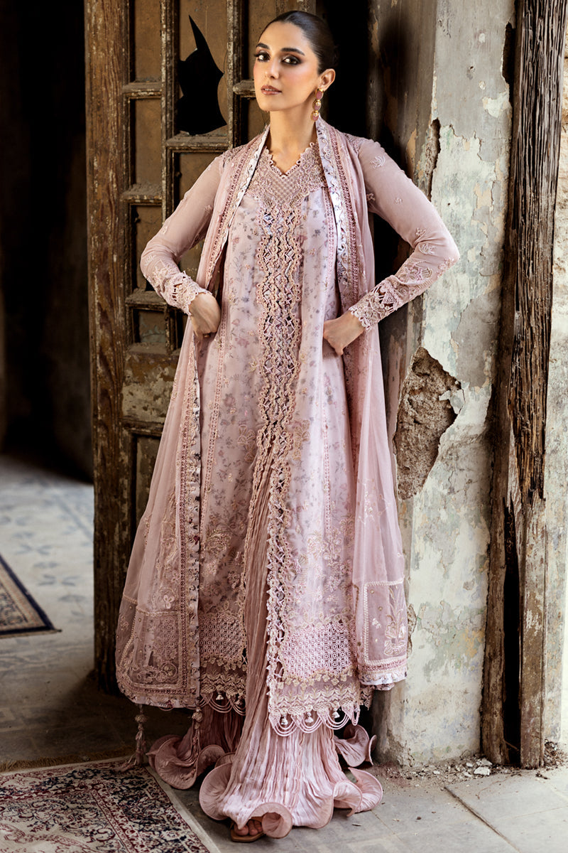 Qalamkar 3 Piece Custom Stitched Suit - Pink - LB30937