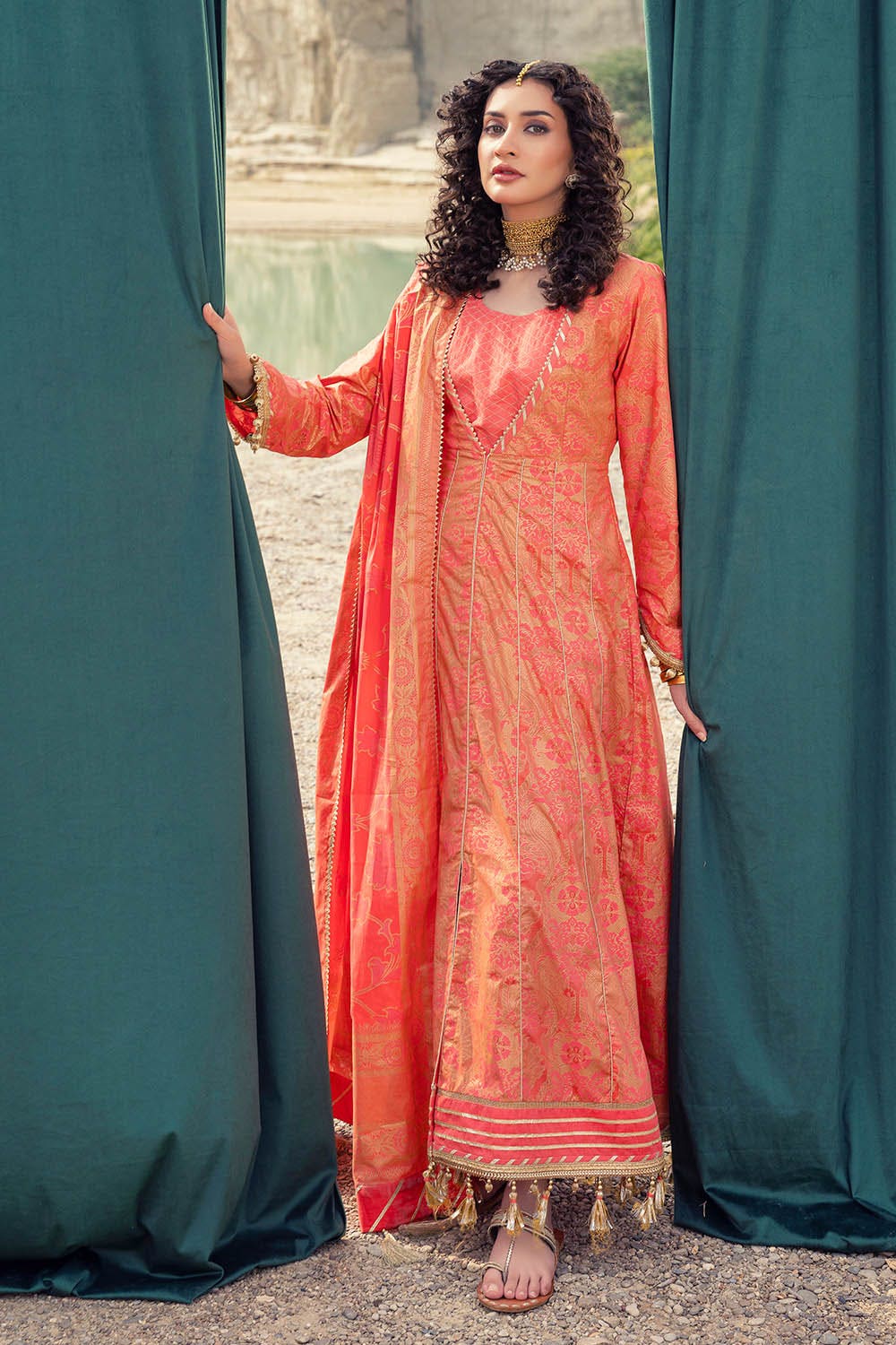 Gul Ahmed 3 Piece Custom Stitched Suit - Pink - LB29877