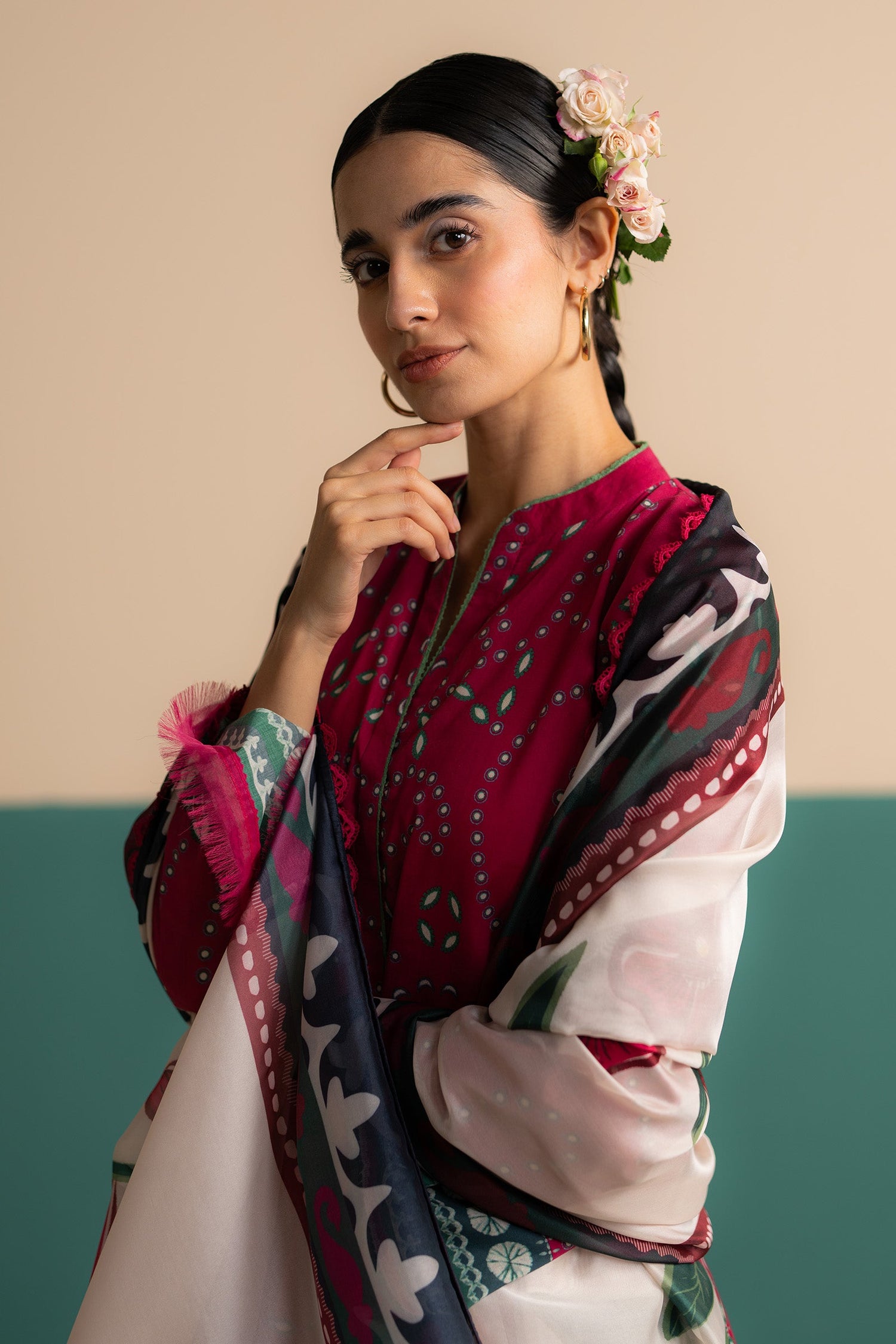 Zara Shahjahan 3 Piece Custom Stitched Suit - Red - LB30518