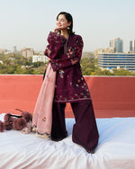 Zara Shahjahan 3 Piece Custom Stitched Suit - Purple - LB30220