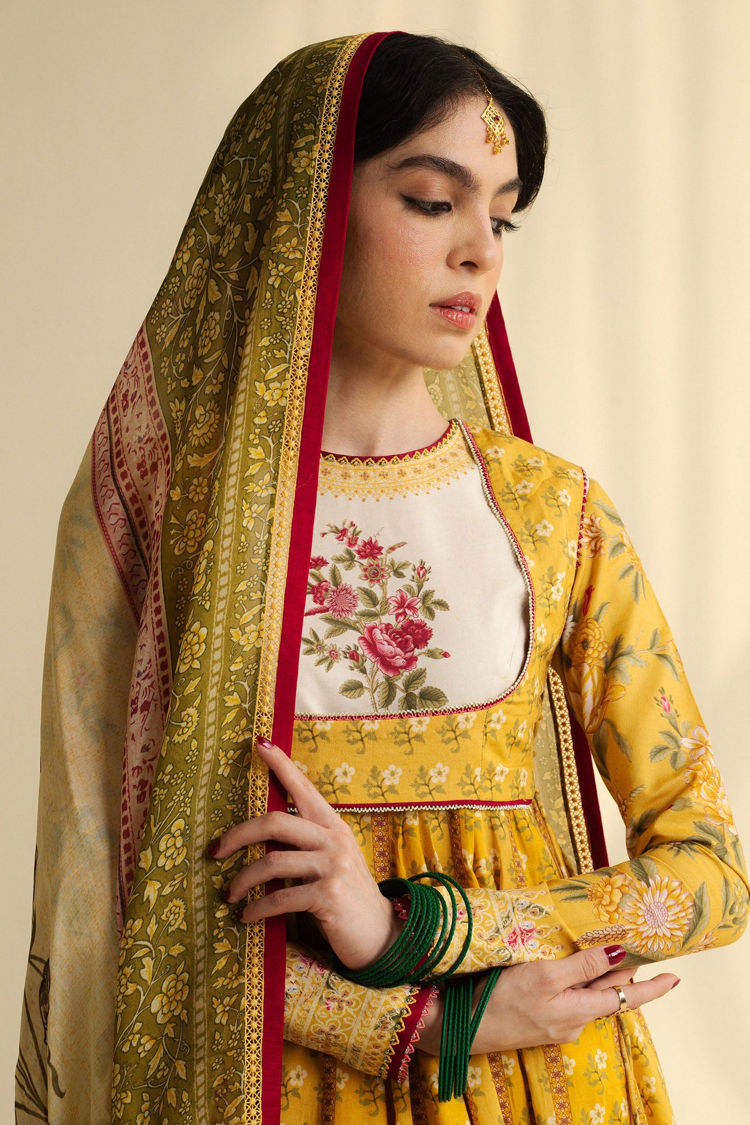 Zara Shahjahan 3 Piece Custom Stitched Suit - Yellow - L100312
