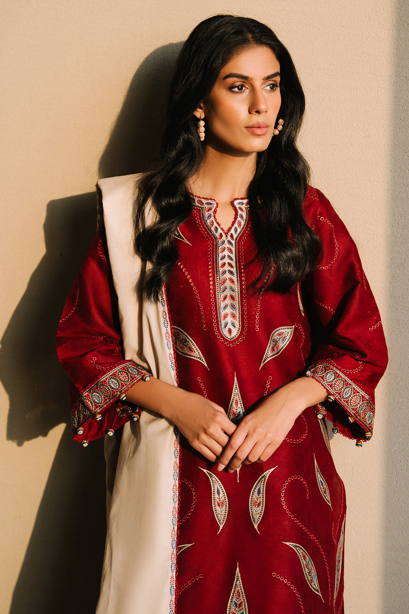 Jazmin 3 Piece Custom Stitched Suit - Red - LB30023