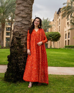 Faiza Saqlain 3 Piece Custom Stitched Suit - Orange - LB31614