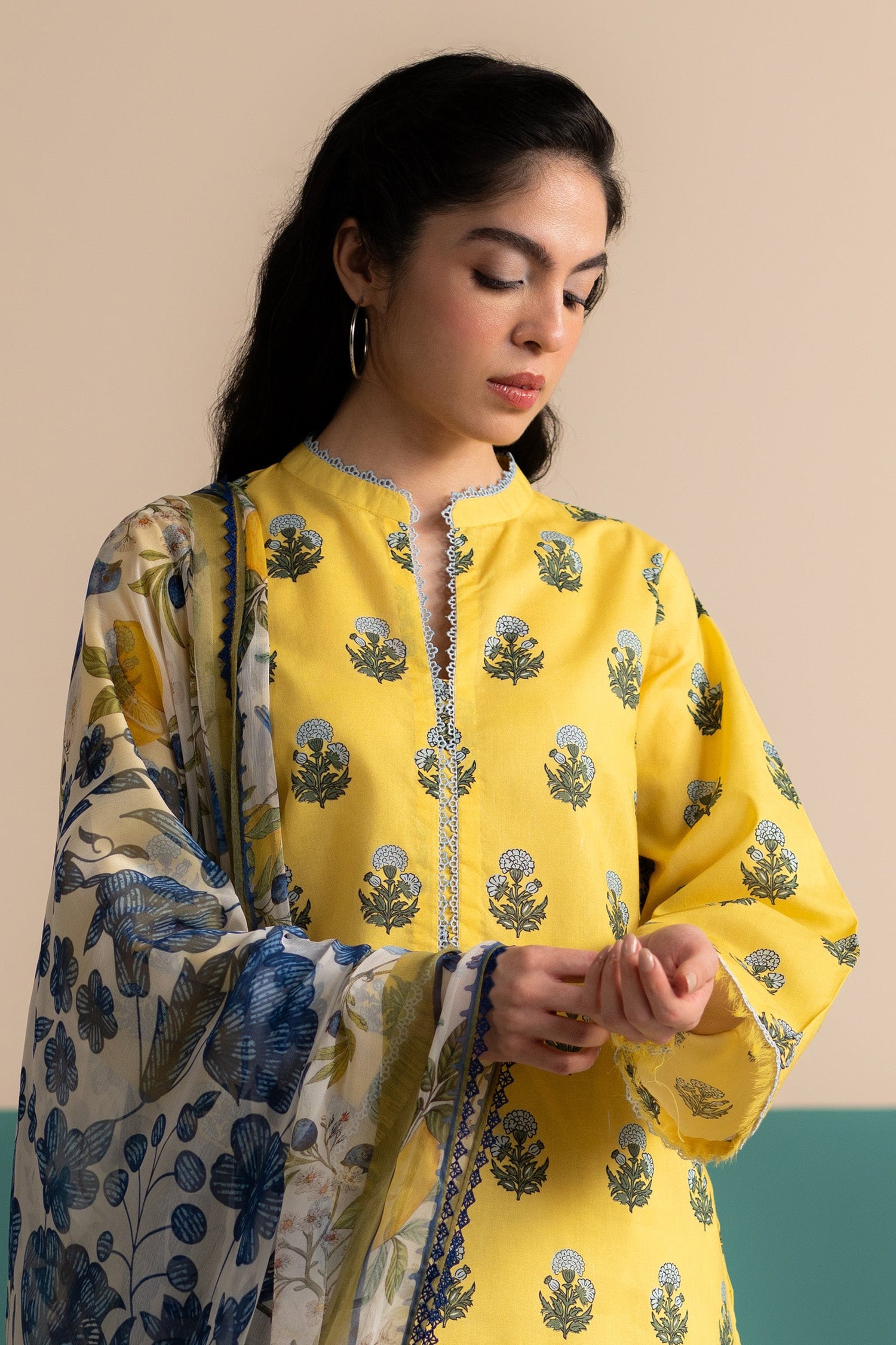 Zara Shahjahan 3 Piece Custom Stitched Suit - Yellow - LB30522