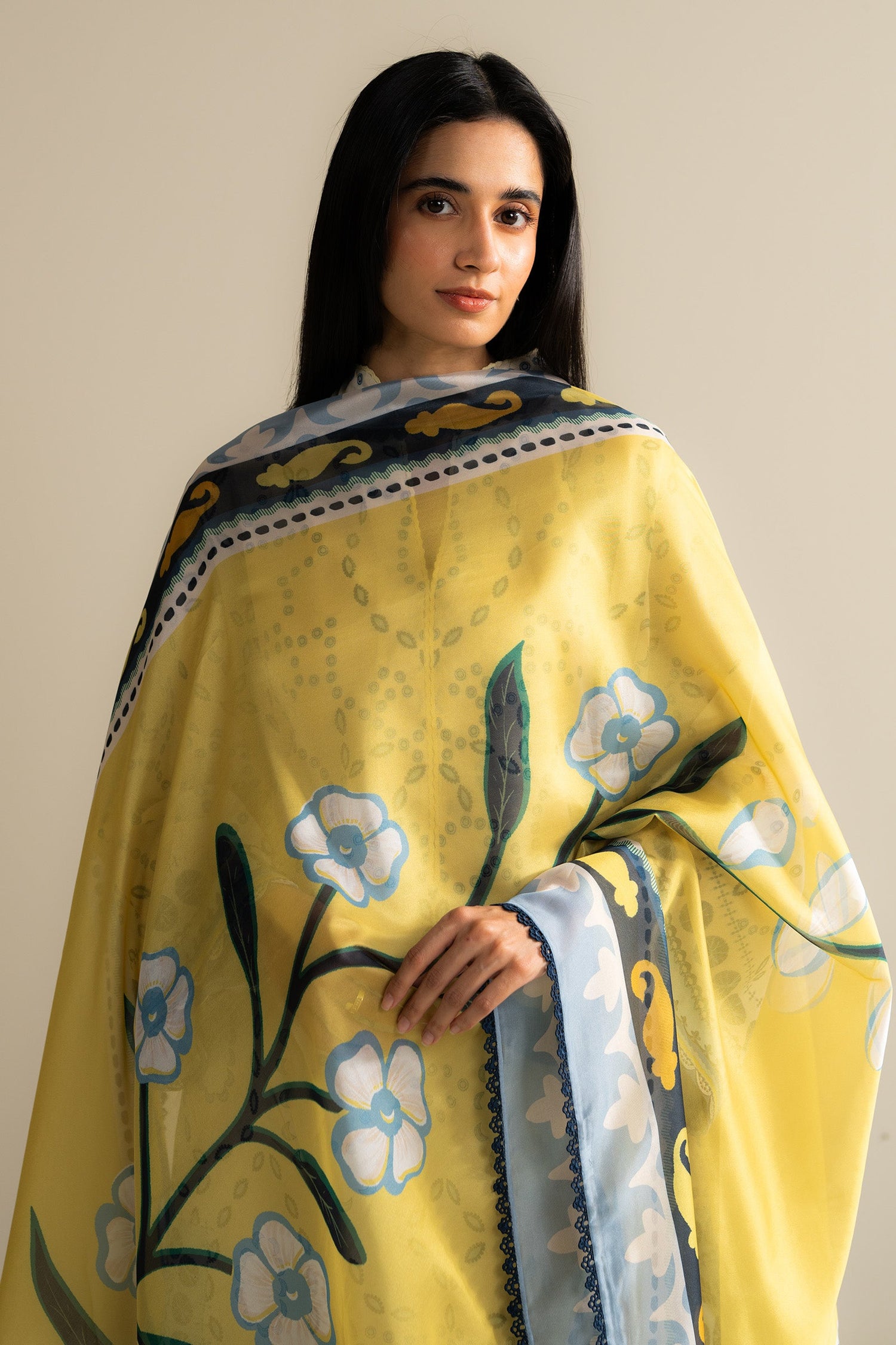 Zara Shahjahan 3 Piece Custom Stitched Suit - Off-White - LB30519