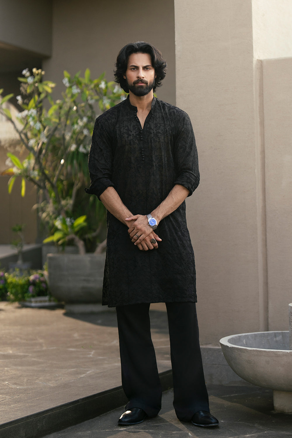 Azure Men 2 Piece Pret Suit - Black - LB30438