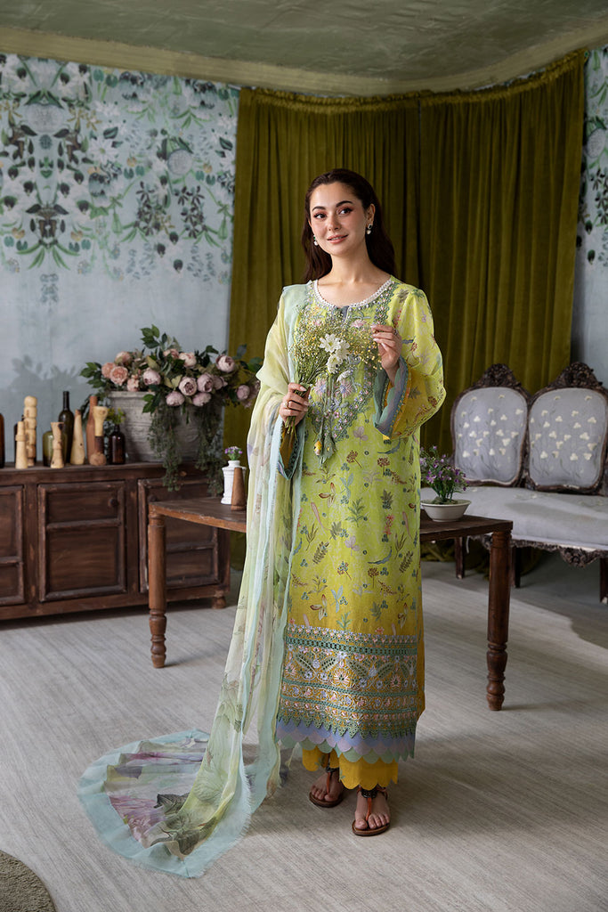 Sobia Nazir 3 Piece Custom Stitched Suit - Yellow - LB30316