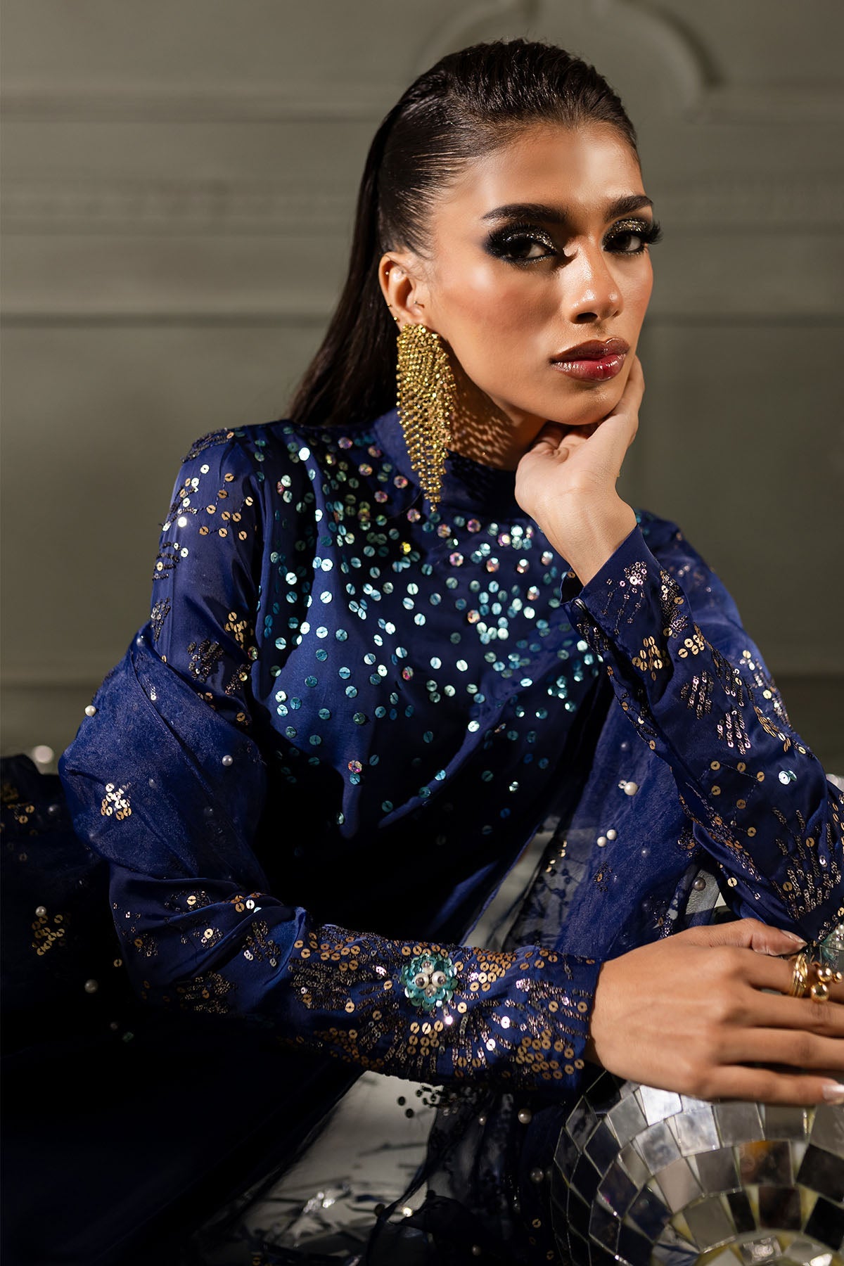 Nureh 3 Piece Pret Suit - Blue - LB30039