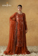 Asim Jofa 3 Piece Custom Stitched Suit - Rust - LB31658