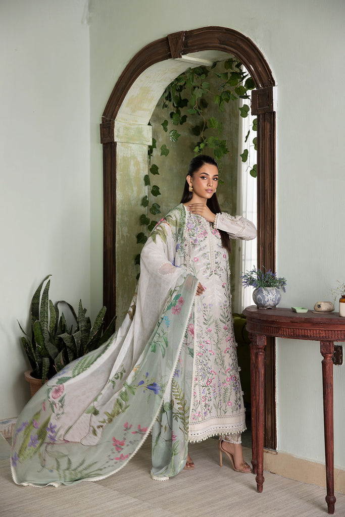 Sobia Nazir 3 Piece Custom Stitched Suit - Off-White - LB30319