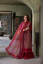 Sobia Nazir 3 Piece Custom Stitched Suit - Red - LB30314