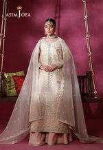 Asim Jofa 3 Piece Custom Stitched Suit - Ivory - LB31654