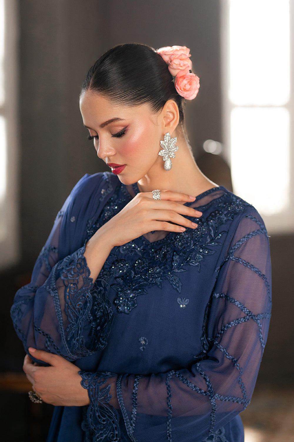 Azure 3 Piece Custom Stitched Suit - Blue - LB30303