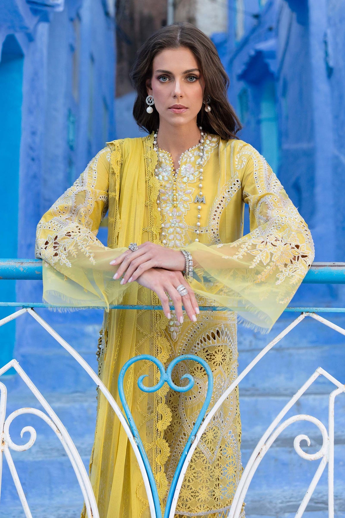 Maria.B 3 Piece Custom Stitched Suit - Yellow - LB29679