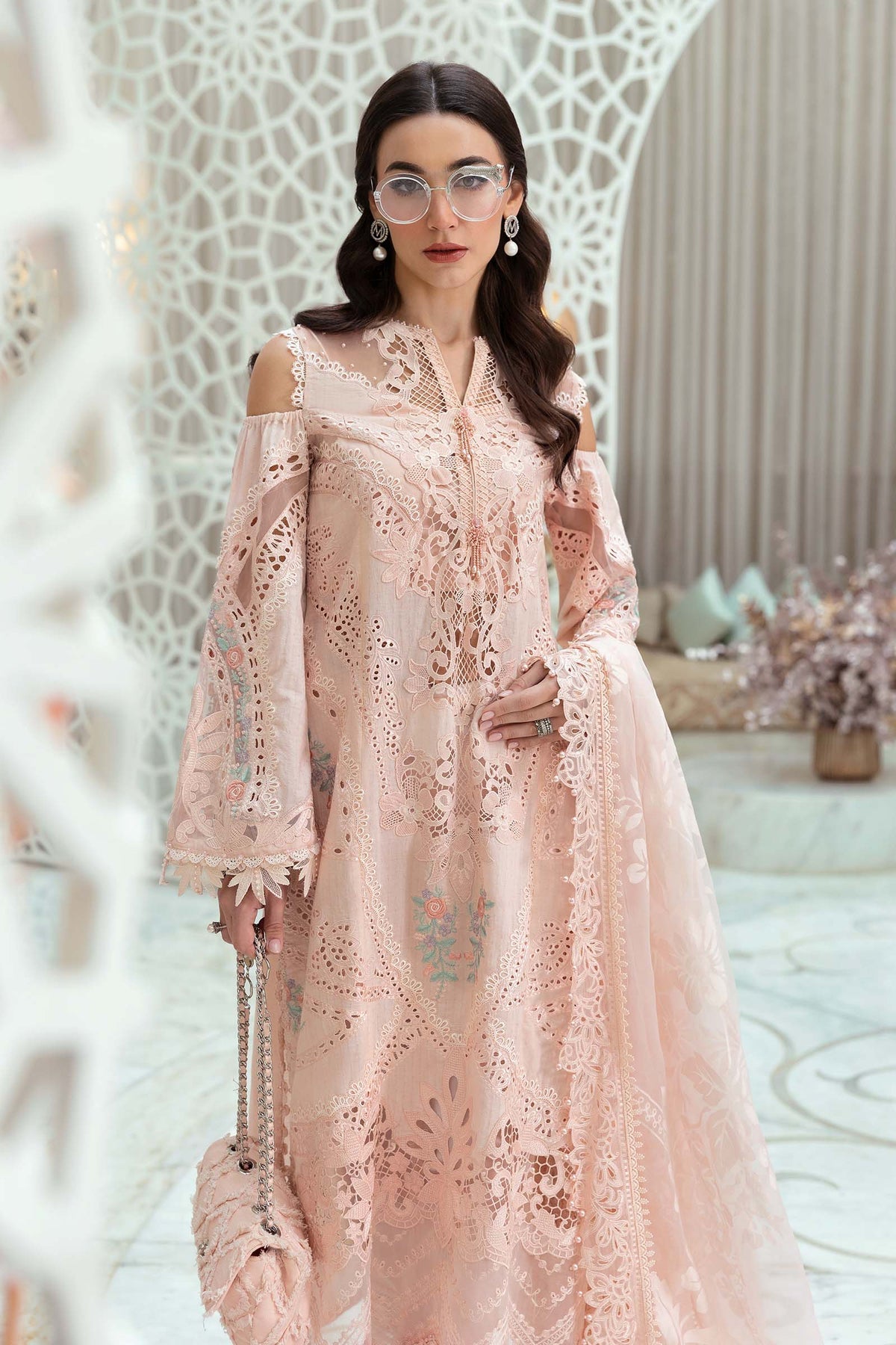 Maria.B 3 Piece Custom Stitched Suit - Pink - LB29677