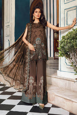 Maria.B 3 Piece Custom Stitched Suit - Brown - LB31019