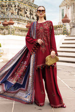 Maria.B 3 Piece Custom Stitched Suit - Maroon - LB31105