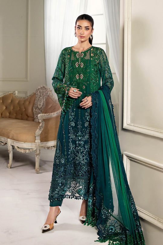 Maria.B 3 Piece Custom Stitched Suit - Green - LB30928