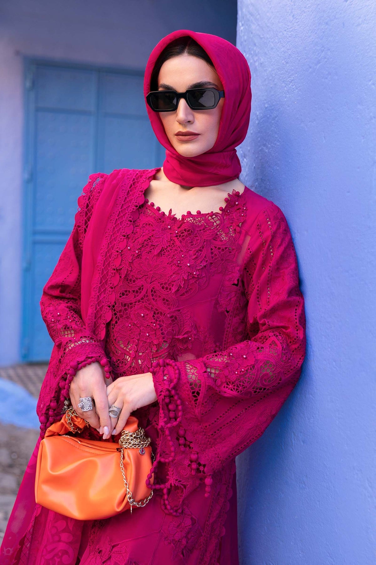 Maria.B 3 Piece Custom Stitched Suit - Pink - LB29672