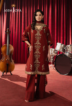 Asim Jofa 2 Piece Custom Stitched Suit - Rust - LB29492