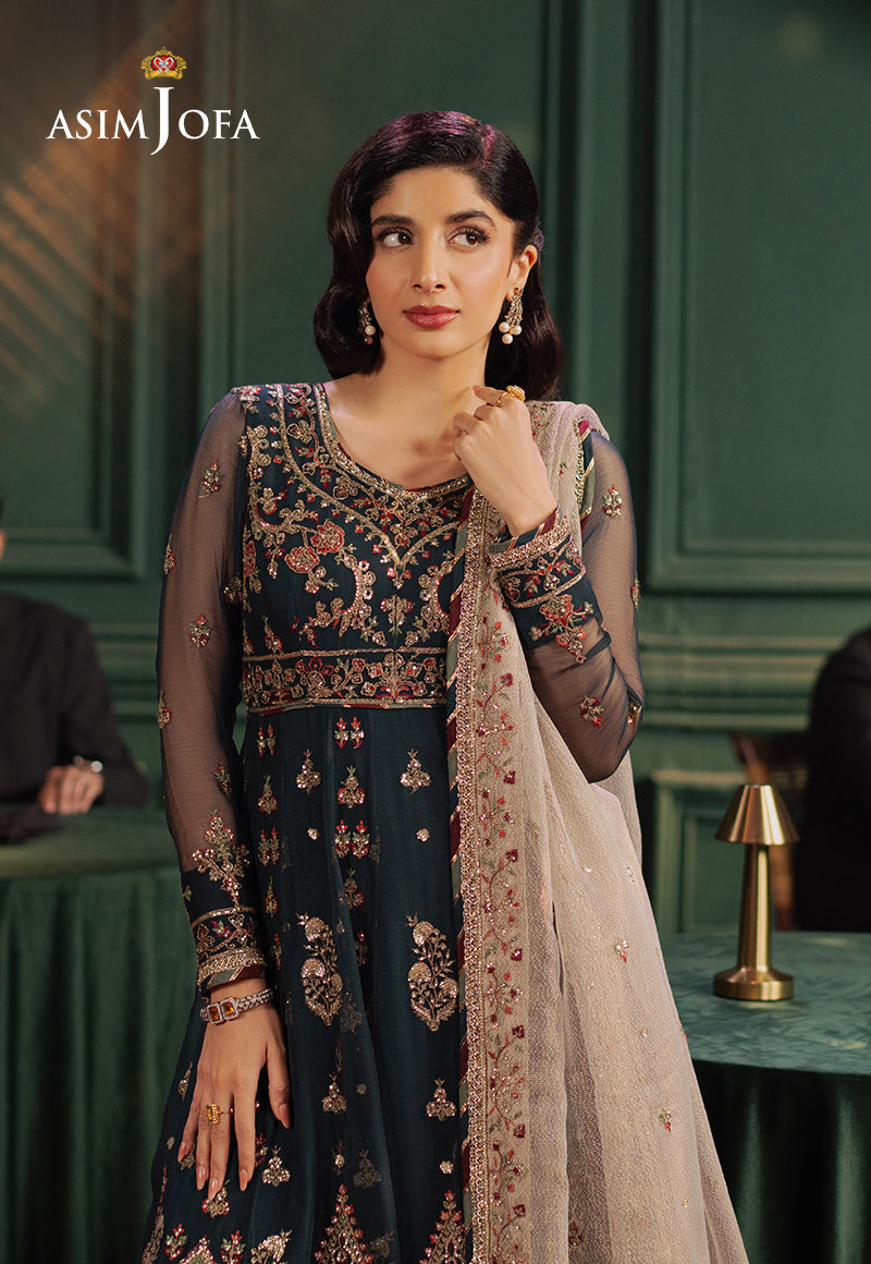 Asim Jofa 3 Piece Custom Stitched Suit - Teal - LB29482