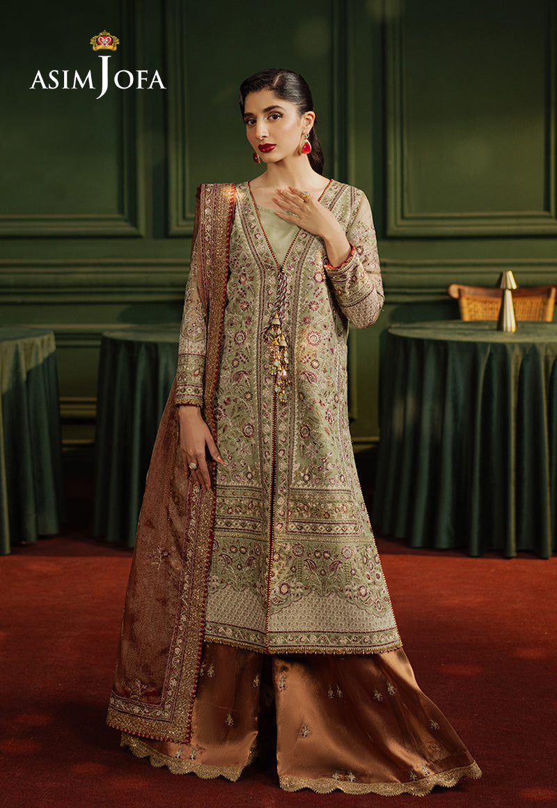 Asim Jofa 3 Piece Custom Stitched Suit - Green - LB29480