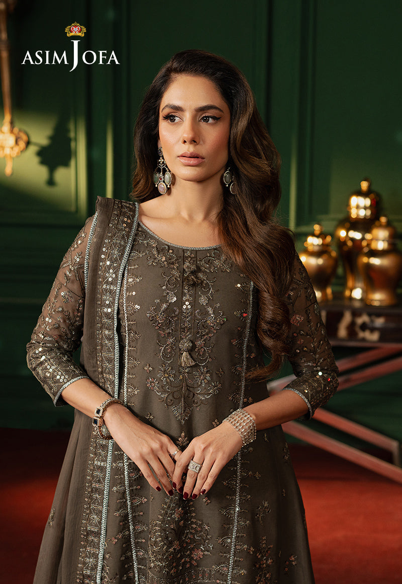 Asim Jofa 3 Piece Custom Stitched Suit - Gray - LB29495