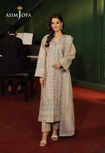 Asim Jofa 3 Piece Custom Stitched Suit - Beige - LB29479