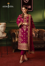 Asim Jofa 3 Piece Custom Stitched Suit - Purple - LB29496