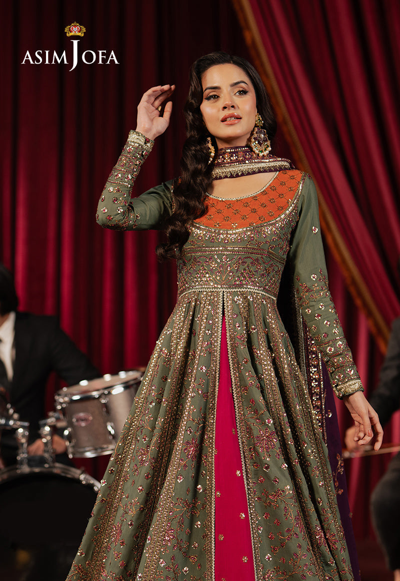 Asim Jofa 3 Piece Custom Stitched Suit - Green - LB29481