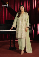 Asim Jofa 3 Piece Custom Stitched Suit - Green - LB29494