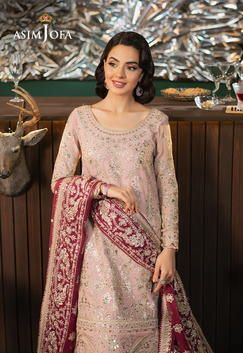 Asim Jofa 3 Piece Custom Stitched Suit - Pink - LB29507