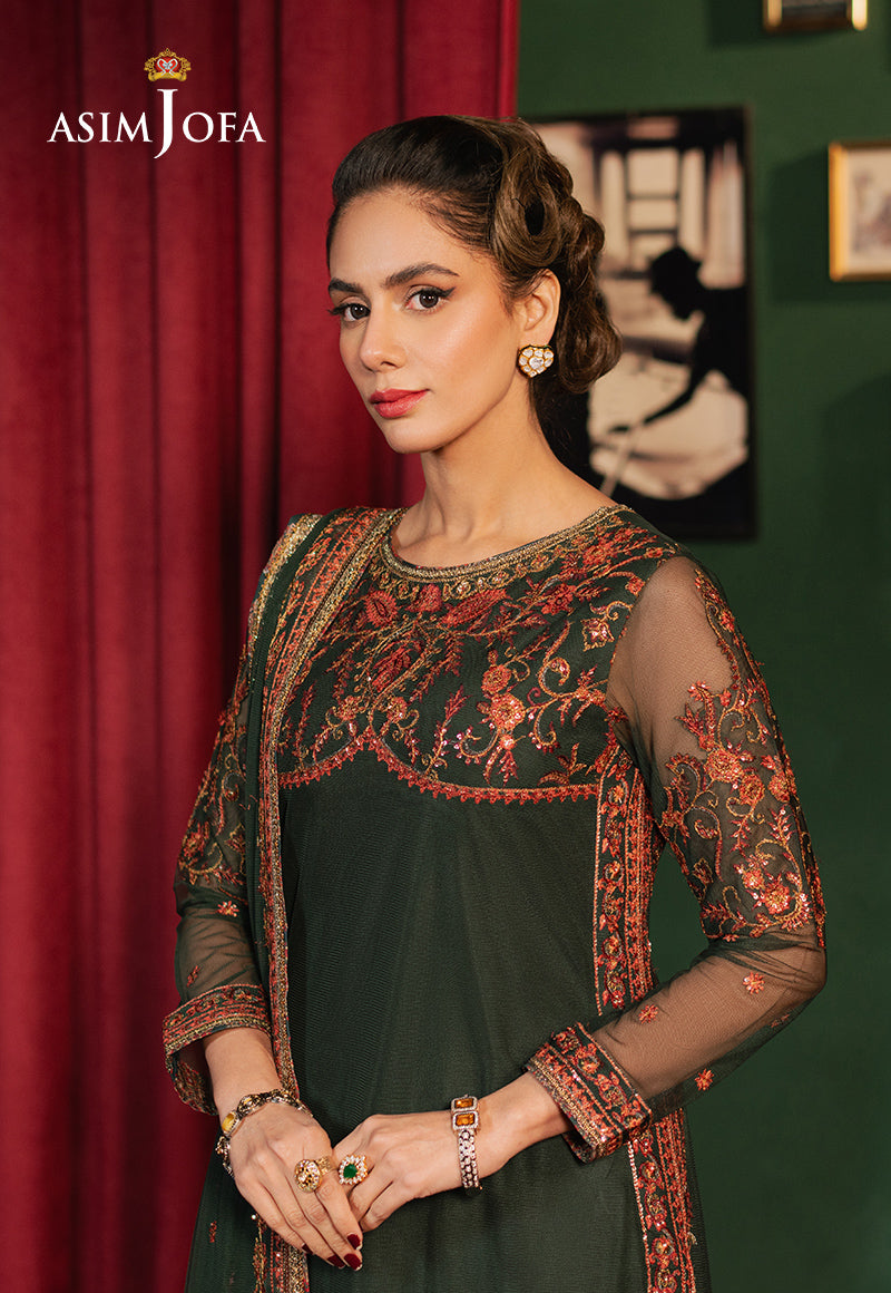 Asim Jofa 3 Piece Custom Stitched Suit - Green - LB29493