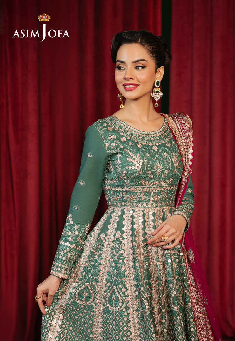 Asim Jofa 3 Piece Custom Stitched Suit - Green - LB29504