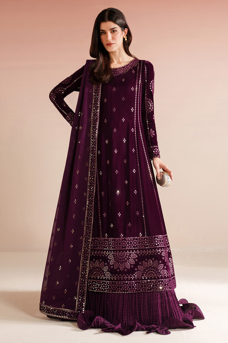 Jazmin 3 Piece Custom Stitched Suit - Purple - LB31064