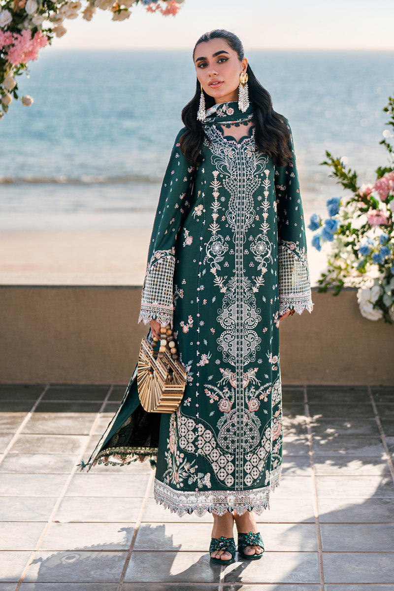 Qalamkar 3 Piece Custom Stitched Suit - Green - LB29121