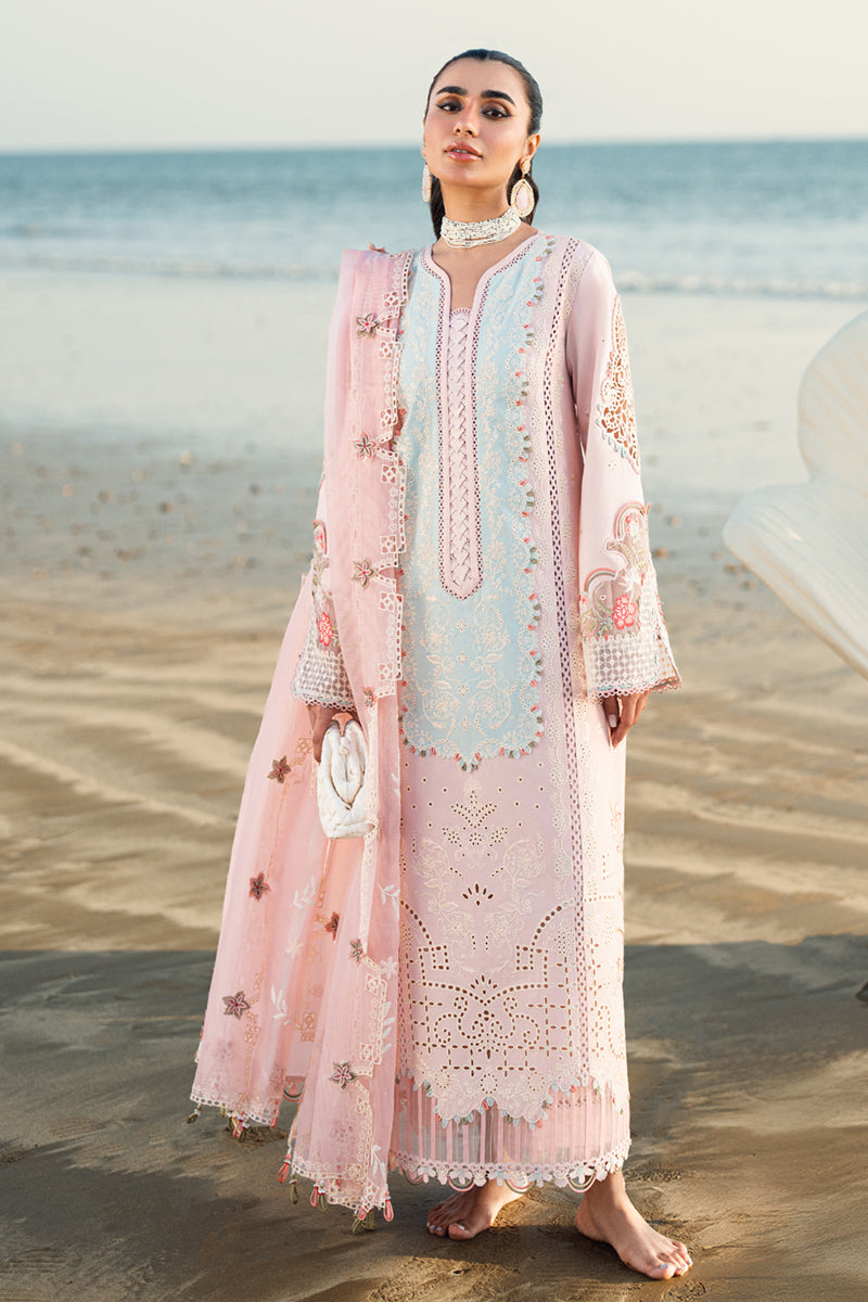 Qalamkar 3 Piece Custom Stitched Suit - Pink - LB29122