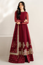 Jazmin 3 Piece Custom Stitched Suit - Maroon - LB30666