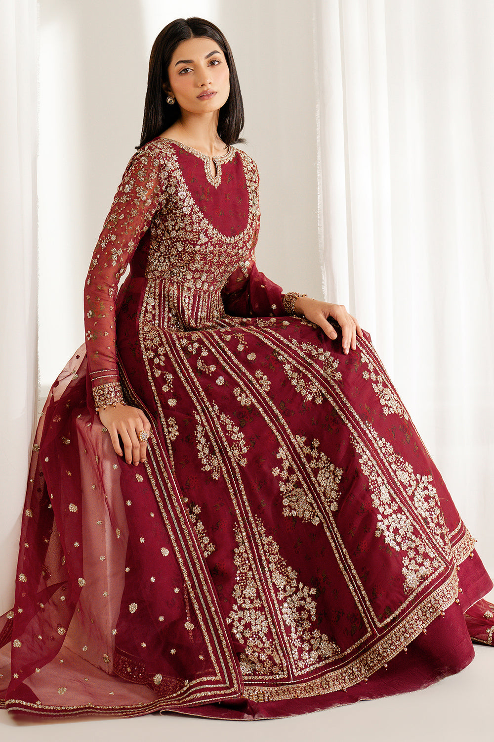 Jazmin 3 Piece Custom Stitched Suit - Maroon - LB30354