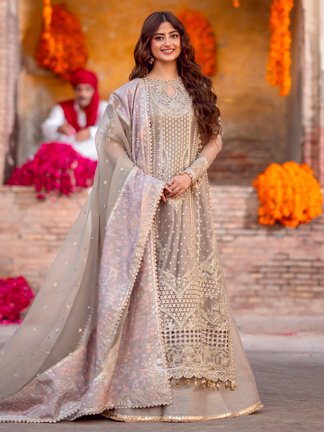 Bin Ilyas 3 Piece Custom Stitched Suit - Pink - LB30918