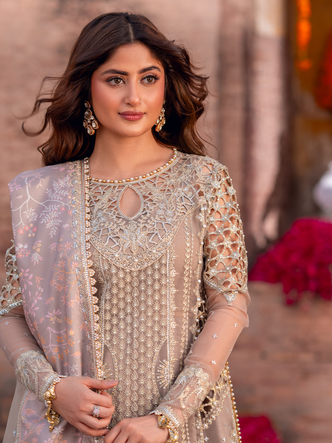 Bin Ilyas 3 Piece Custom Stitched Suit - Pink - LB30918