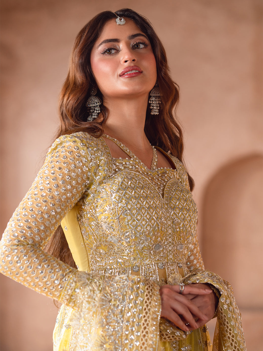 Bin Ilyas 3 Piece Custom Stitched Suit - Yellow - LB30916